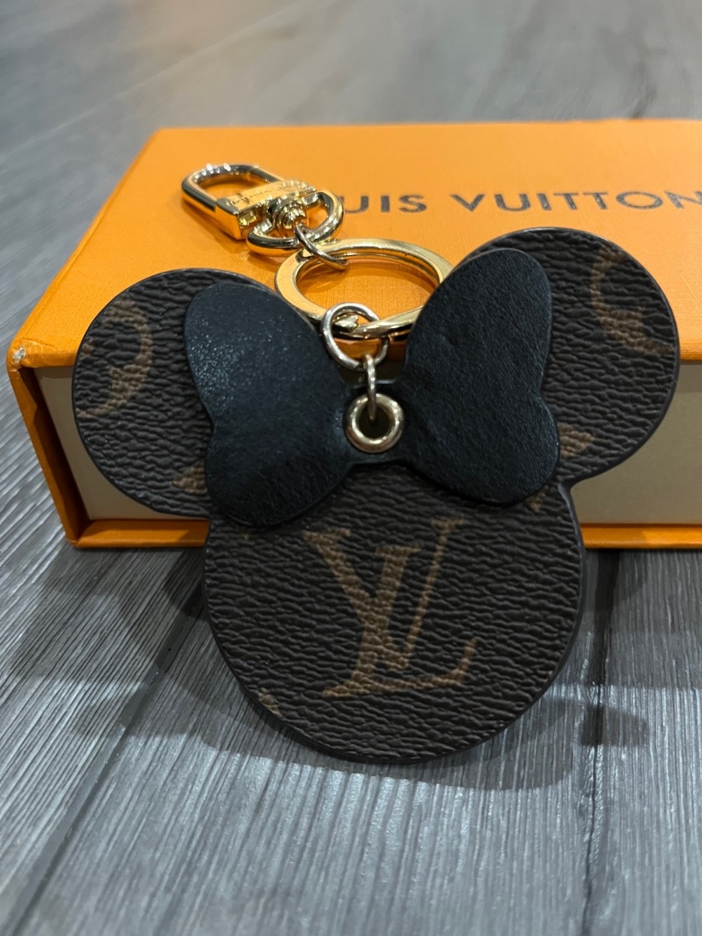 Louis Vuitton Monogram Minnie Black Bow Key / Bag Charm - Brown & Black